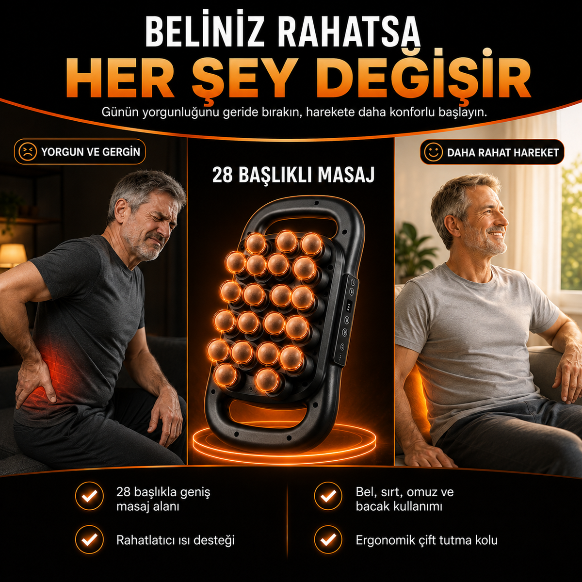 FormaBella 28 Başlıklı Isıtmalı Derin Doku Masaj Aleti